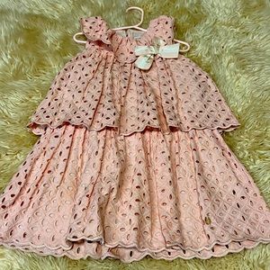 Pili Carrera Dress 👗 Made in Spain 👗 Girls 6 6x Pink Eyelet